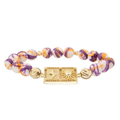 I braccialetti fatti a mano su misura delle perle di incanto variopinto con oro hanno placcato il diamante