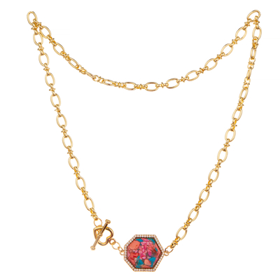Collana dorata semplice europea del collegamento a catena del pendente di modo 14K