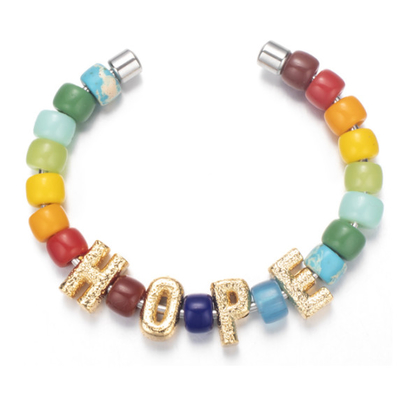 braccialetti in rilievo fatti a mano di 18.5cm, braccialetto delle perle di proprio forte di acciaio inossidabile multicolore