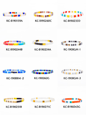 16.5-17cm braccialetto della perla di Tila, due colore della miscela del braccialetto 12 delle perle di vetro dei fili