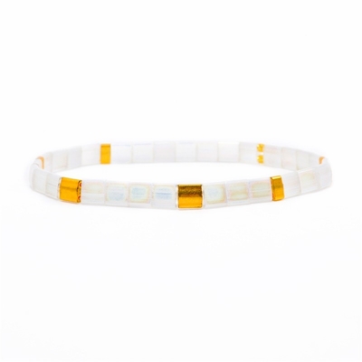 Regalo di impegno dei braccialetti delle perle del giro di Tila di colore della perla per le donne
