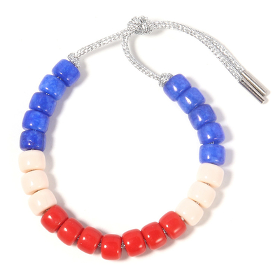 Braccialetto delle perle di proprio forte dei gioielli del KC, braccialetti in rilievo bianchi di U.S.A. e blu rossi