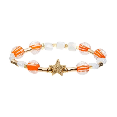 Regalo di compleanno fatto a mano Crystal Bracelets elastico, braccialetto della perla della stella per la ragazza della roccia