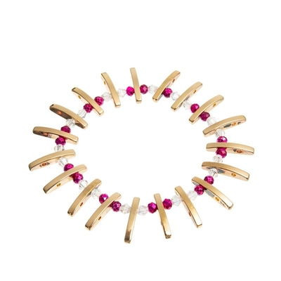 Donne di Crystal Bead Stretch Bracelets For di vetro della pietra di irregolarità