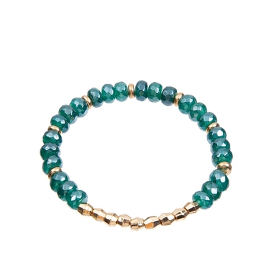 Tinto Shinny il materiale elastico della corda della corda di Jasper Beaded Bracelet 5*8mm di verde
