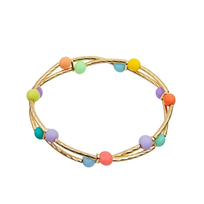 Materia plastica d'ottone 8mm fatta a mano colorata arcobaleno dei braccialetti 6mm delle perle dell'OEM