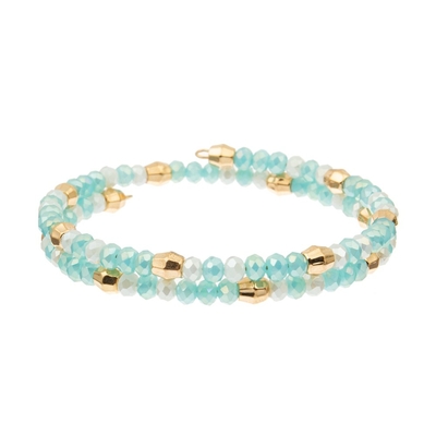 Braccialetti fatti a mano delle perle della menta di estate, OEM Crystal Wrap Bracelets