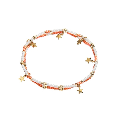 braccialetti fatti a mano delle perle della stella d'ottone di 5mm con le perle del seme di 2mm