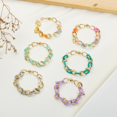 Braccialetti in rilievo fatti a mano della catena 15g della resina