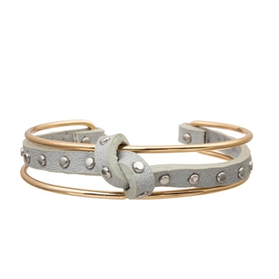 Braccialetto intrecciato della Boemia del polsino di Dot Hand Knot Leather Bracelet del metallo per signora Girl