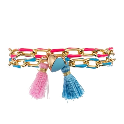 Braccialetti fatti a mano del collegamento a catena di incanto magnetico del cuore per il regalo di San Valentino dell'amante