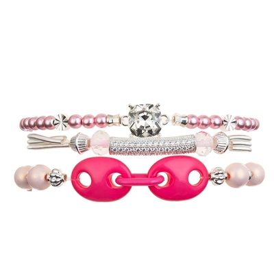 Zircone quadrato Crystal Stretchy Beads Handmade Bracelet per il gioco di partito delle donne