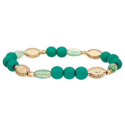 Delicato fatto a mano accatastabile verde di Crystal Beads Minimalist Stretchy Bracelet