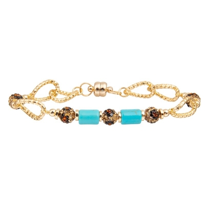Braccialetto magnetico del fermaglio del turchese blu del collegamento a catena dell'oro per modo della donna