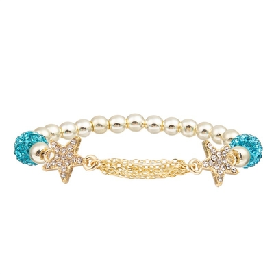 Braccialetto regolabile delle perle fatte a mano elastiche di amicizia della stella d'oro per il regalo