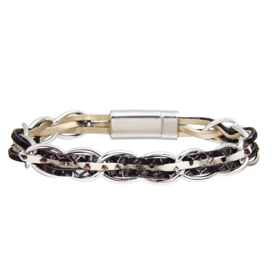 Il braccialetto accatastabile di cuoio del punto bianco di stile di Boho ha messo fatto a mano per il regalo di anniversario