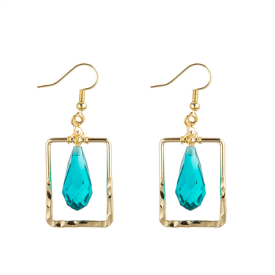 La goccia di Crystal Glass Handmade Beaded Earring ha modellato blu/verde