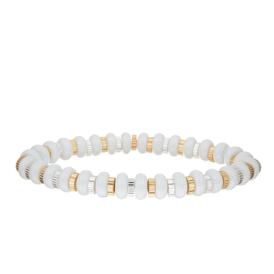 La pietra preziosa della spiaggia di Amazonite fatta a mano pavimenta le perle che i braccialetti allungano regolabile multicolore