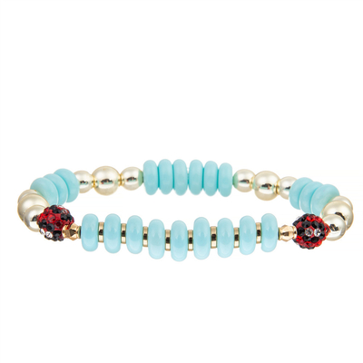 Braccialetti rossi neri di Diamond Balls Blue Handmade Beads per il regalo del partito delle donne degli uomini