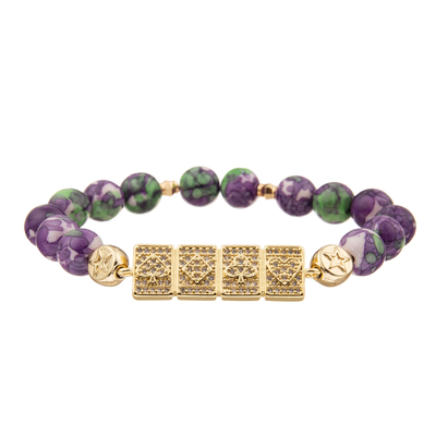 I braccialetti fatti a mano su misura delle perle di incanto variopinto con oro hanno placcato il diamante