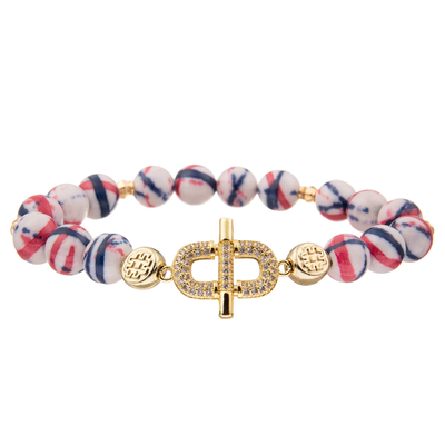 I braccialetti fatti a mano su misura delle perle di incanto variopinto con oro hanno placcato il diamante