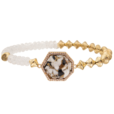 Braccialetti fatti a mano delle perle di stile della Boemia con la pietra imperiale dell'ettagono regolare