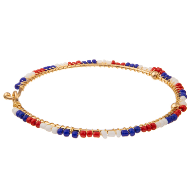 Braccialetti fatti a mano del collegamento a catena delle perle placcati oro su ordinazione per le donne