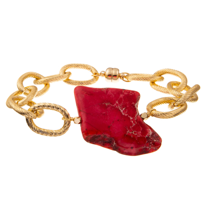 Braccialetti fatti a mano del collegamento a catena delle perle placcati oro su ordinazione per le donne