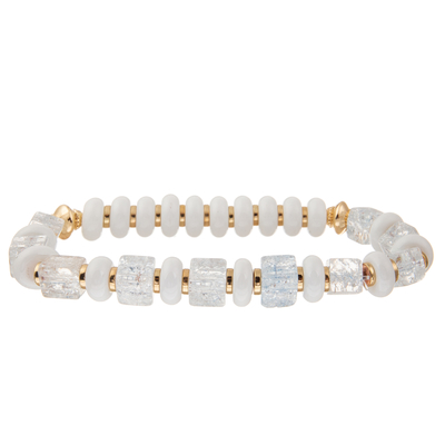 Braccialetti del collegamento a catena di Crystal Glass Beads Metal Handmade con turchese esagonale