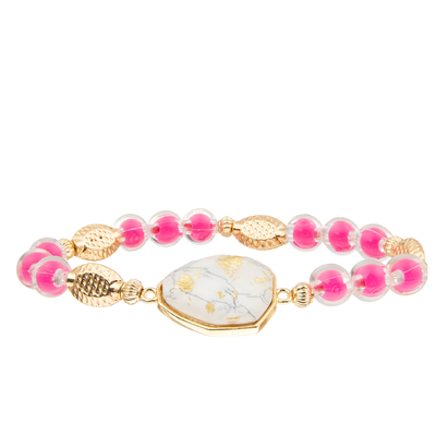 5 braccialetti fatti a mano delle perle di vetro di colori messi con oro hanno placcato il turchese irregolare