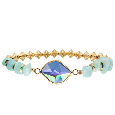 La ghiaia fatta a mano borda i braccialetti con la girobussola ha modellato i montaggi di rame ha sfaccettato il cristallo