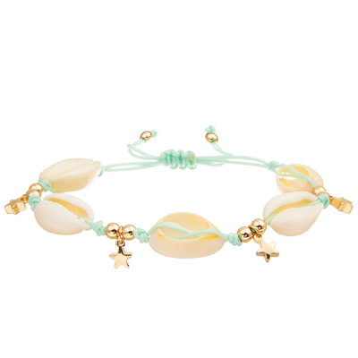 Ciprea intrecciata regolabile Shell Bracelet Set Bohemian Seashell del mare per le donne