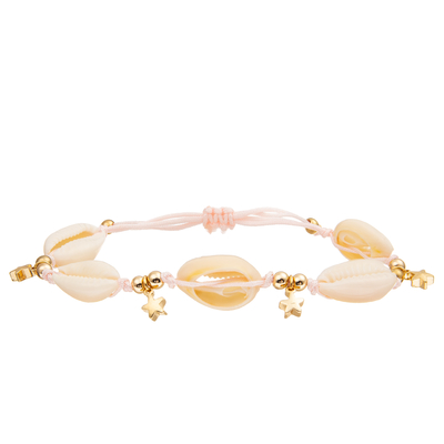 Ciprea intrecciata regolabile Shell Bracelet Set Bohemian Seashell del mare per le donne