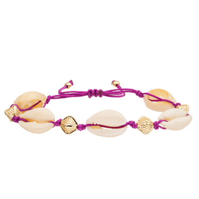 Ciprea intrecciata regolabile Shell Bracelet Set Bohemian Seashell del mare per le donne