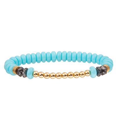 4 braccialetti fatti a mano delle perle di vetro di colori messi con oro placcato intorno alle perle