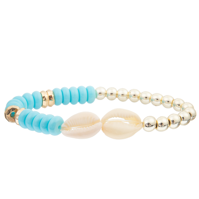 Una colelitiasi nera di vetro fatta a mano di 4 colori borda i braccialetti messi con la conchiglia 2