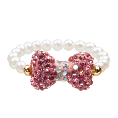 Insieme fatto a mano dei braccialetti delle perle della cravatta a farfalla adorabile
