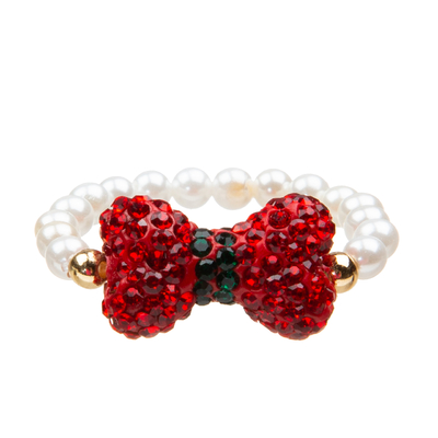 Insieme fatto a mano dei braccialetti delle perle della cravatta a farfalla adorabile