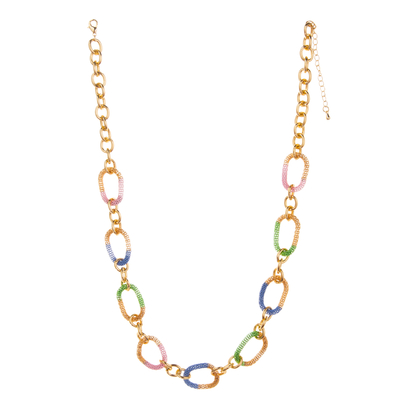 Collana dorata variopinta del collegamento a catena di incanto 14K della O-catena per le donne