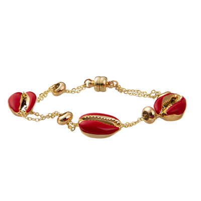 Braccialetto magnetico dorato variopinto del collegamento a catena di Shell Minimalist Personalized 14K