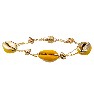 Braccialetto magnetico dorato variopinto del collegamento a catena di Shell Minimalist Personalized 14K