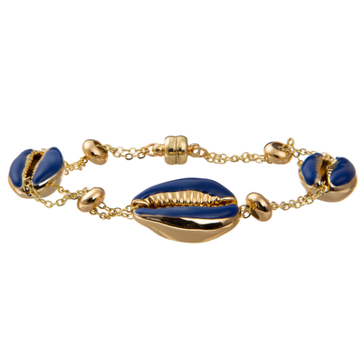 Braccialetto magnetico dorato variopinto del collegamento a catena di Shell Minimalist Personalized 14K