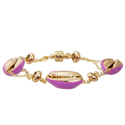 Braccialetto magnetico dorato variopinto del collegamento a catena di Shell Minimalist Personalized 14K
