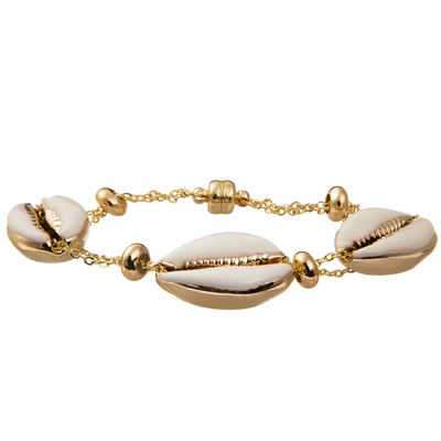 Braccialetto magnetico dorato variopinto del collegamento a catena di Shell Minimalist Personalized 14K