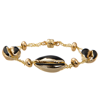Braccialetto magnetico dorato variopinto del collegamento a catena di Shell Minimalist Personalized 14K