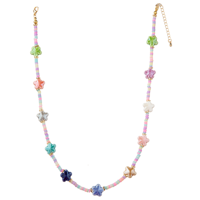 Collana dorata in rilievo multicolore del collegamento a catena 14K con la farfalla/fiore/il cuore/pendente stella/di Shell