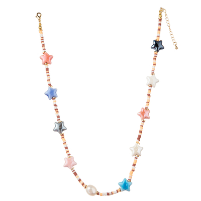 Collana dorata in rilievo multicolore del collegamento a catena 14K con la farfalla/fiore/il cuore/pendente stella/di Shell