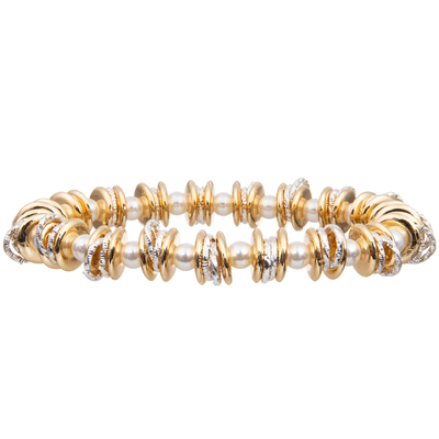 Lo speciale d'argento della miscela dell'oro ha progettato Ring Stretchy Handmade Beads Bracelets con la perla di vetro brillante minuscola di 4mm