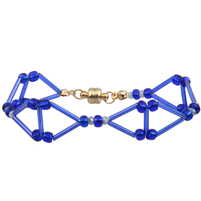 Dichiarazione triangolare 3D perline fatte a mano bracciali (arancione/verde/azzurro)