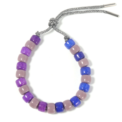 Lucky Color Forte Beads Bracelet in blu porpora e Gray As Birthday Gift